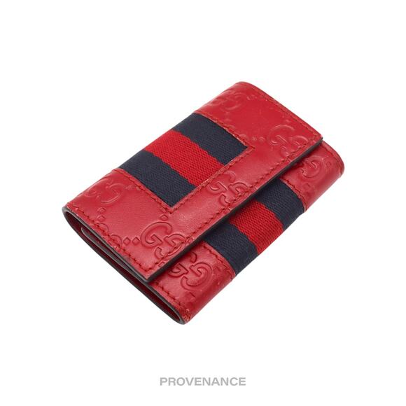 🔴 Gucci GG Web 6 Key Holder - Red Guccissima Leather - Picture 6 of 10